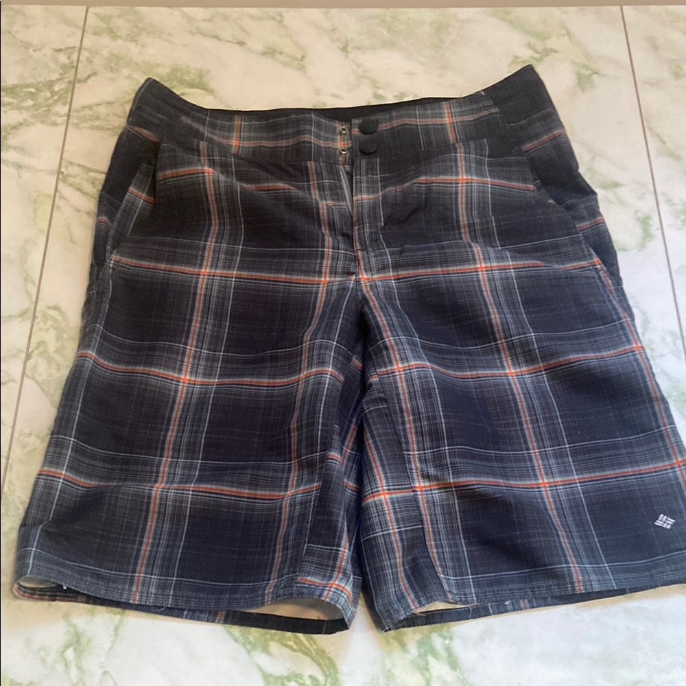 Columbia Omni-Shade Plaid Button-Front Shorts